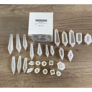 Crystal and Cylinder - Shaped Clear Silicone UV Resin Molds